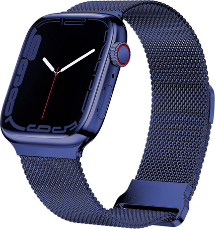 Milanese band - Donkerblauw - Extra sterke magneet - Geschikt voor Apple Watch 42mm / 44mm / 45mm / 49mm