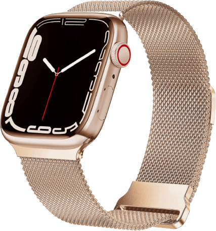 Milanese band - Champagne / rosé goud - Extra sterke magneet - Geschikt voor Apple Watch 42mm / 44mm / 45mm / 49mm