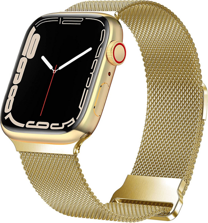 Milanese band - Goud - Extra sterke magneet - Geschikt voor Apple Watch 42mm / 44mm / 45mm / 49mm