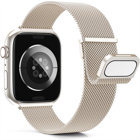 Milanese band - Sterrenlicht / Starlight - Extra sterke magneet - Geschikt voor Apple Watch 42mm / 44mm / 45mm / 49mm