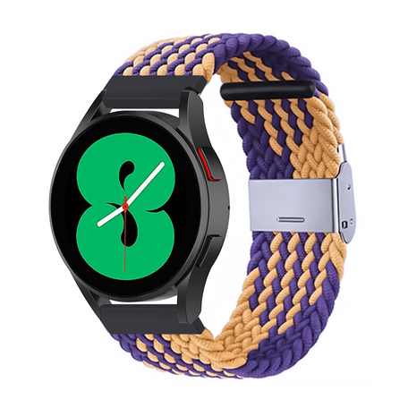 Garmin Venu / Sq / Sq2 / 2 plus - Braided nylon bandje - Oker / paars