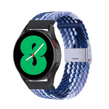 Braided nylon bandje - Blauw gemêleerd - Samsung Galaxy Watch 3 - 45mm