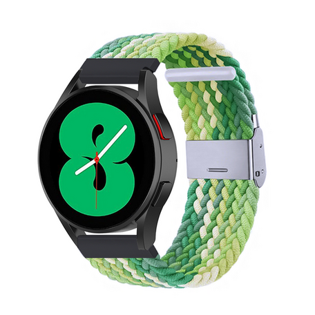 Braided nylon bandje - Groen / lichtgroen - Samsung Galaxy Watch 3 - 45mm