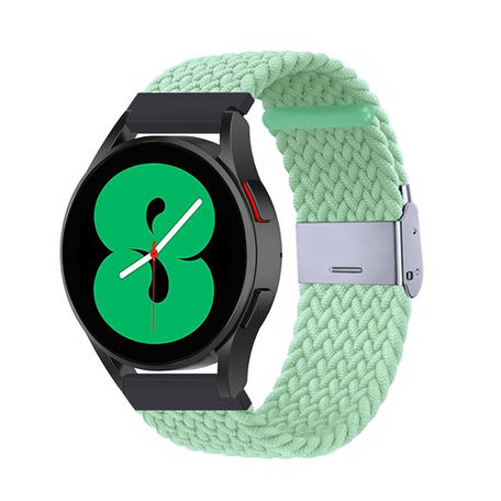 Braided nylon bandje - Lichtgroen - Samsung Galaxy Watch 3 - 45mm