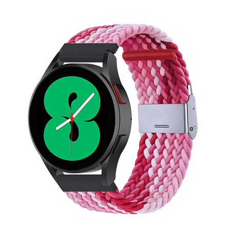 Braided nylon bandje - Roze gemêleerd - Samsung Galaxy Watch 3 - 45mm
