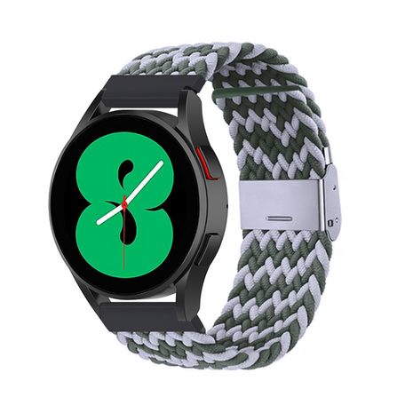 Braided nylon bandje - Groen / grijs - Samsung Galaxy Watch - 46mm / Samsung Gear S3