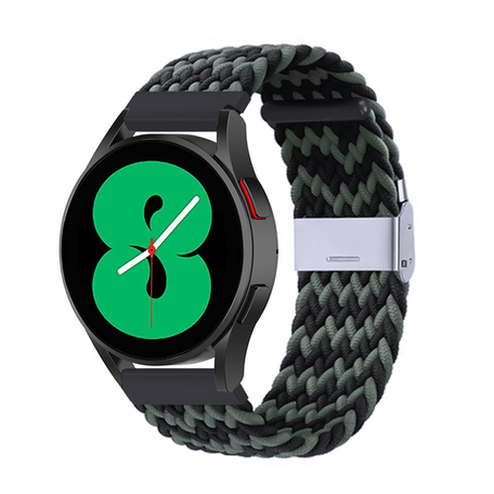 Braided nylon bandje - Groen / zwart - Samsung Galaxy Watch - 46mm / Samsung Gear S3