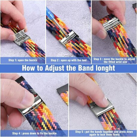 Garmin Vivoactive 4 / 4L - Braided nylon bandje - Grijs