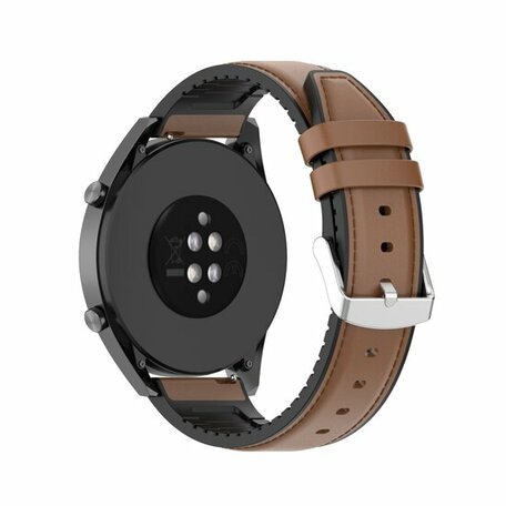 leer + siliconen bandje - Bruin - Xiaomi Mi Watch / Xiaomi Watch S1 / S1 Pro / S1 Active / Watch S2