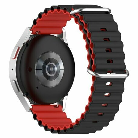 Ocean Style bandje - Zwart / rood - Xiaomi Mi Watch / Xiaomi Watch S1 / S1 Pro / S1 Active / Watch S2