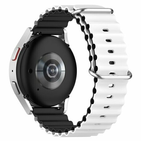 Ocean Style bandje - Wit / zwart - Xiaomi Mi Watch / Xiaomi Watch S1 / S1 Pro / S1 Active / Watch S2