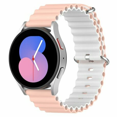 Ocean Style bandje - Lichtroze / wit - Xiaomi Mi Watch / Xiaomi Watch S1 / S1 Pro / S1 Active / Watch S2