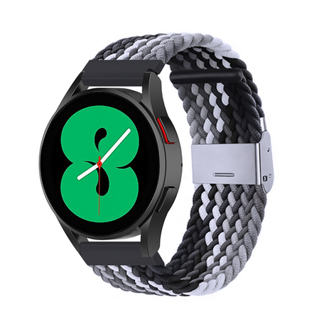 Braided nylon bandje - Grijs / zwart - Xiaomi Mi Watch / Xiaomi Watch S1 / S1 Pro / S1 Active / Watch S2