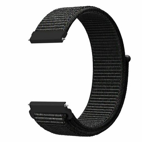 Garmin Venu 2 & 3 - Sport Loop nylon bandje - Zwart gemêleerd