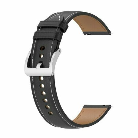Luxe leren bandje - Zwart - Xiaomi Mi Watch / Xiaomi Watch S1 / S1 Pro / S1 Active / Watch S2