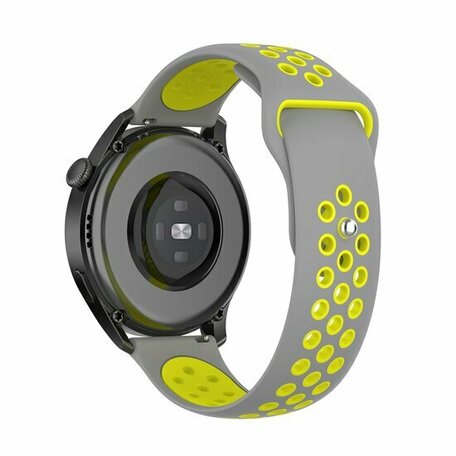 Sport Edition siliconen band - Grijs + geel - Huawei Watch GT 2 / GT 3 / GT 4 - 46mm