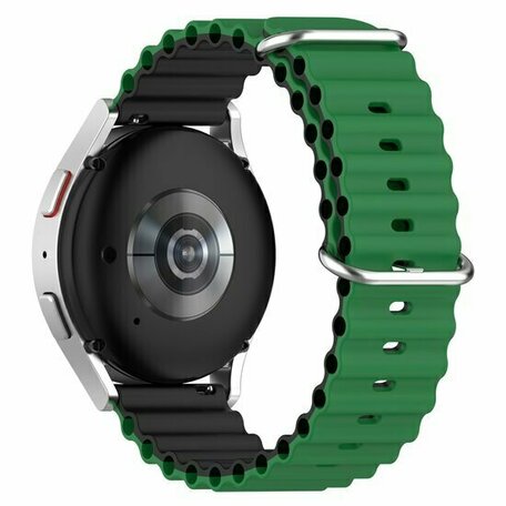 Ocean Style siliconen bandje - Groen / zwart - Huawei Watch GT 2 / GT 3 / GT 4 - 46mm