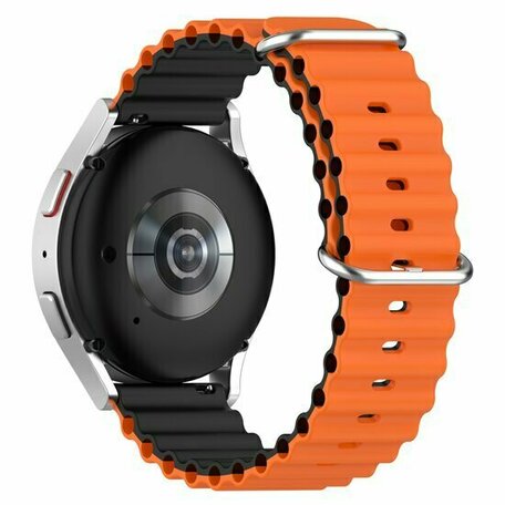 Ocean Style siliconen bandje - Oranje / zwart - Huawei Watch GT 2 / GT 3 / GT 4 - 46mm