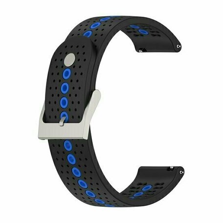 Dot Pattern siliconen bandje - Zwart met blauw - Huawei Watch GT 2 / GT 3 / GT 4 - 46mm