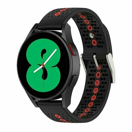 Dot Pattern siliconen bandje - Zwart met rood - Huawei Watch GT 2 / GT 3 / GT 4 - 46mm