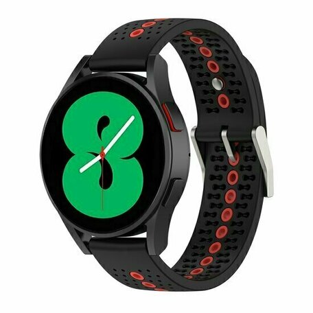 Dot Pattern siliconen bandje - Zwart met rood - Huawei Watch GT 2 / GT 3 / GT 4 - 46mm