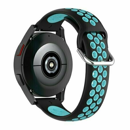 Siliconen sportbandje met gesp - Zwart + blauw - Huawei Watch GT 2 / GT 3 / GT 4 - 46mm