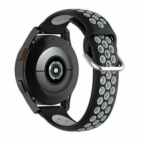 Siliconen sportbandje met gesp - Zwart + grijs - Huawei Watch GT 2 / GT 3 / GT 4 - 46mm