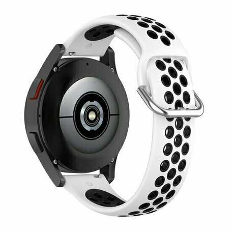 Siliconen sportbandje met gesp - Wit + zwart - Huawei Watch GT 2 / GT 3 / GT 4 - 46mm