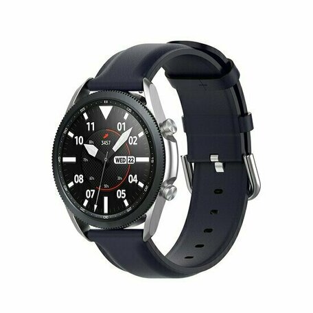 Classic leren bandje - Donkerblauw - Huawei Watch GT 2 / GT 3 / GT 4 - 46mm