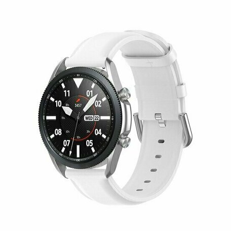 Classic leren bandje - Wit - Huawei Watch GT 2 / GT 3 / GT 4 - 46mm