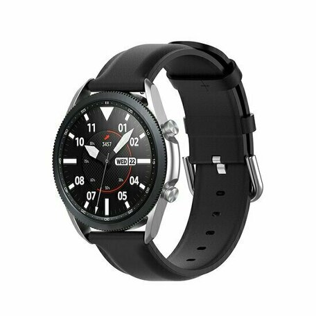 Classic leren bandje - Zwart - Huawei Watch GT 2 / GT 3 / GT 4 - 46mm