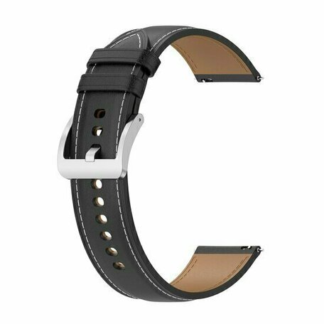 Luxe leren bandje - Zwart - Huawei Watch GT 2 / GT 3 / GT 4 - 46mm