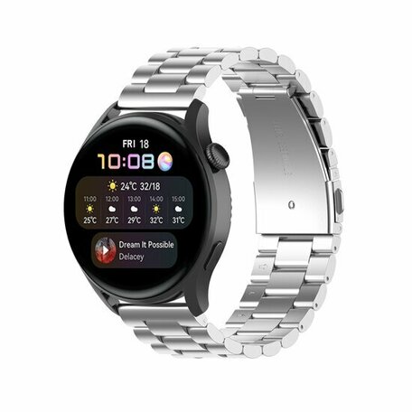 Stalen schakelband - Zilver - Huawei Watch GT 2 / GT 3 / GT 4 - 46mm