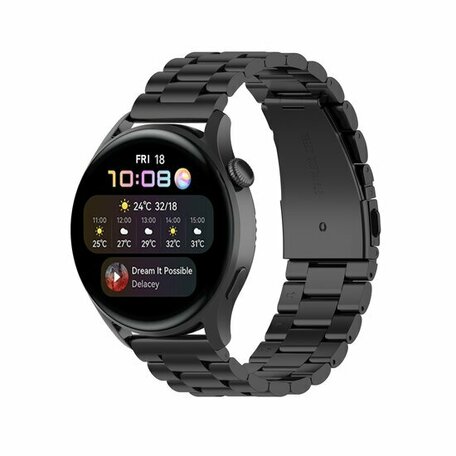 Stalen schakelband - Zwart - Huawei Watch GT 2 / GT 3 / GT 4 - 46mm