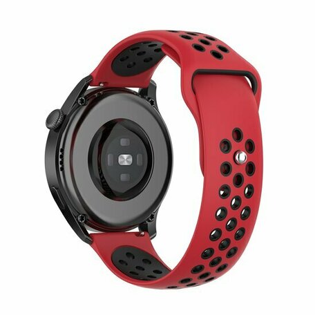 Sport Edition siliconen band - Rood + zwart - Huawei Watch GT 2 Pro / GT 3 Pro - 46mm