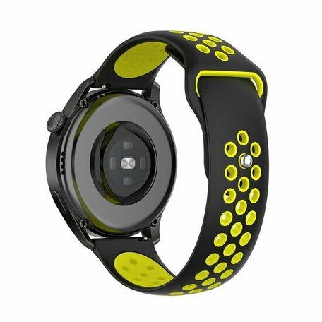 Sport Edition siliconen band - Zwart + geel - Huawei Watch GT 2 Pro / GT 3 Pro - 46mm