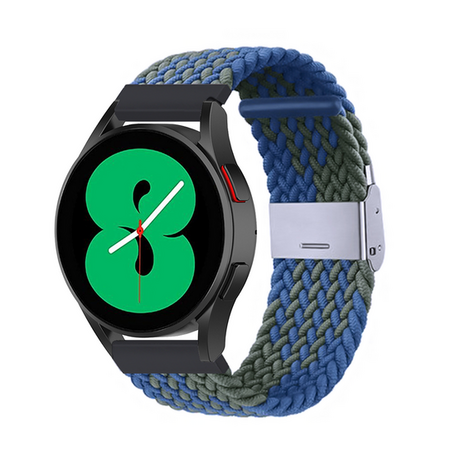 Braided nylon bandje - Groen / blauw - Huawei Watch GT 2 / GT 3 / GT 4 - 46mm