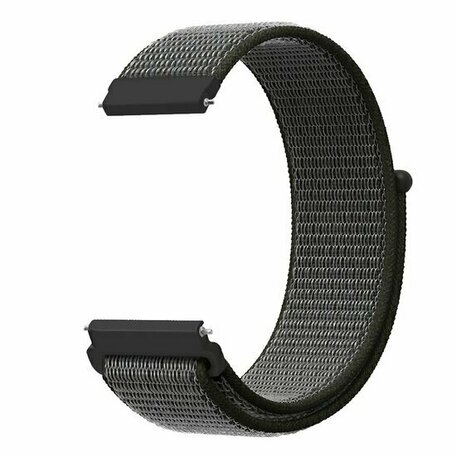 Sport Loop nylon bandje - Donkergroen met grijze band - Huawei Watch GT 2 / GT 3 / GT 4 - 46mm