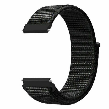 Sport Loop nylon bandje - Zwart gemêleerd - Huawei Watch GT 2 / GT 3 / GT 4 - 46mm
