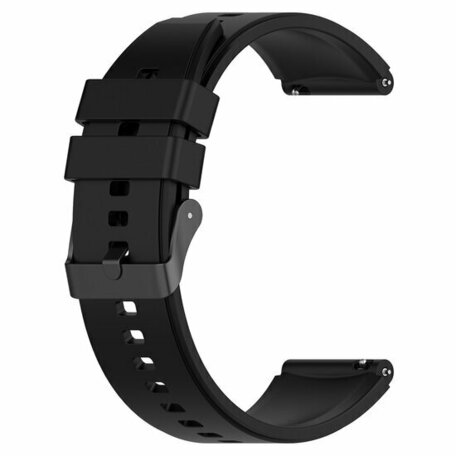 Siliconen gesp bandje - Zwart - Huawei Watch GT 2 & GT 3 - 42mm