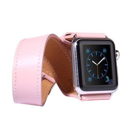 Kakapi Double Strap bandje - Roze - Geschikt voor Apple watch 42mm / 44mm / 45mm / 49mm