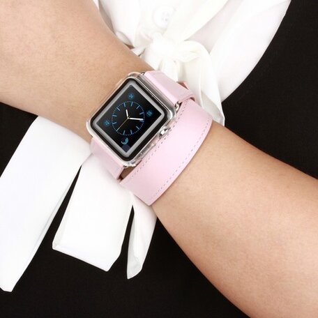 Kakapi Double Strap bandje - Roze - Geschikt voor Apple watch 42mm / 44mm / 45mm / 49mm