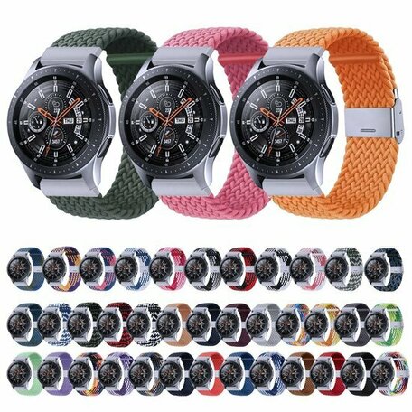 Braided nylon bandje - Rood / zwart - Huawei Watch GT 2 & GT 3 - 42mm