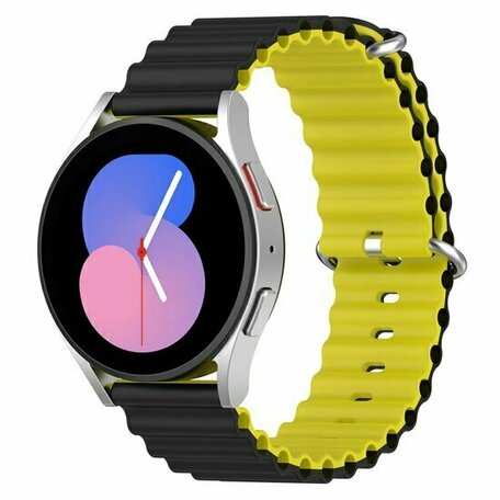 Huawei Watch GT 3 Pro - 43mm - Ocean Style siliconen bandje - Zwart / geel