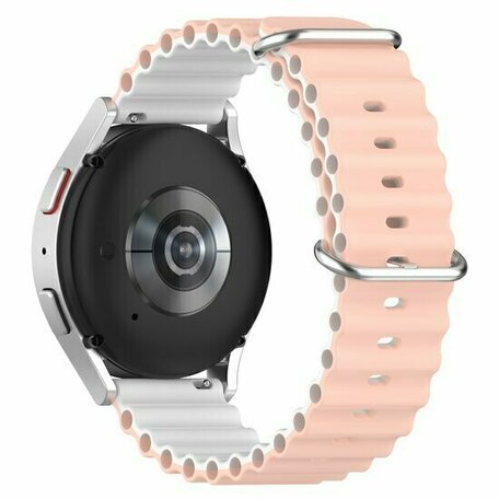 Huawei Watch GT 3 Pro - 43mm - Ocean Style siliconen bandje - Lichtroze / wit