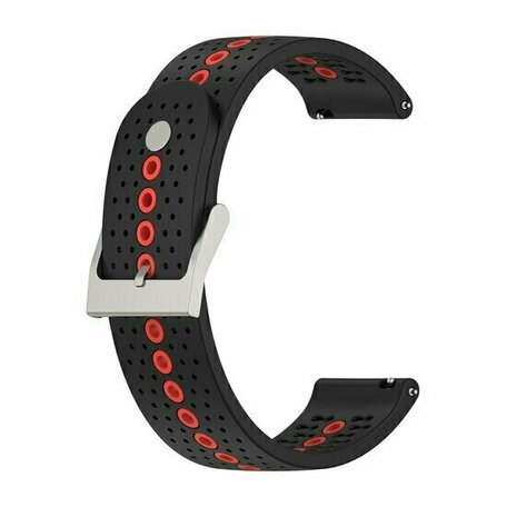 Dot Pattern siliconen bandje - Zwart met rood - Huawei Watch GT 2 Pro / GT 3 Pro - 46mm