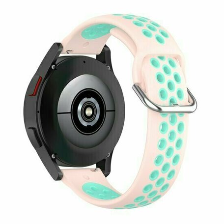 Siliconen sportbandje met gesp - Roze + turquoise - Huawei Watch GT 2 Pro / GT 3 Pro - 46mm