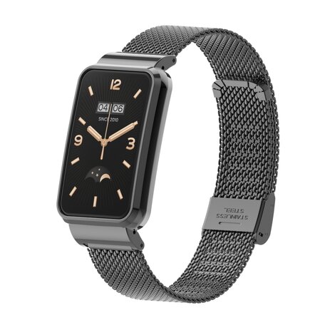 Milanese bandje met case - Zwart - Xiaomi Smart band 7 Pro