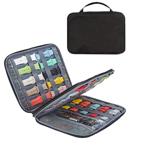 Organizer / opbergtas - Dubbele laag XL - Smartwatch bandjes & accessoires - Zwart