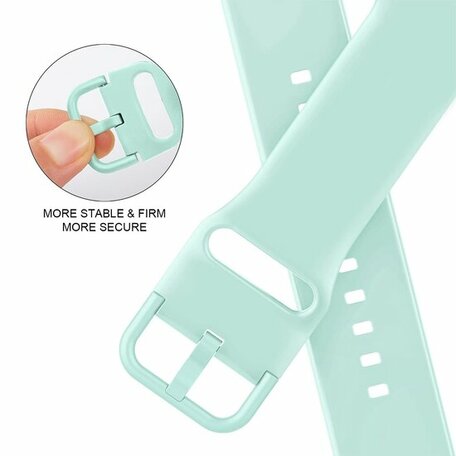Soft siliconen bandje met gespsluiting - Mint groen - Geschikt voor Apple Watch 42mm / 44mm / 45mm / 49mm